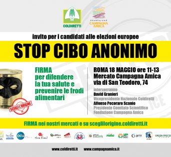 “Stop cibo anonimo” nei nostri mercati con i candidati alle Europee