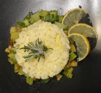 Riso all’uovo e zucchine romanesche